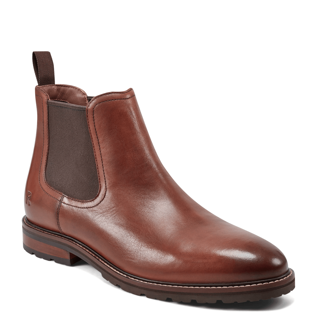 Botas De Hombre Rockport Cassius Slip-on De Punta Almendra En Cuero Natural Oscuro