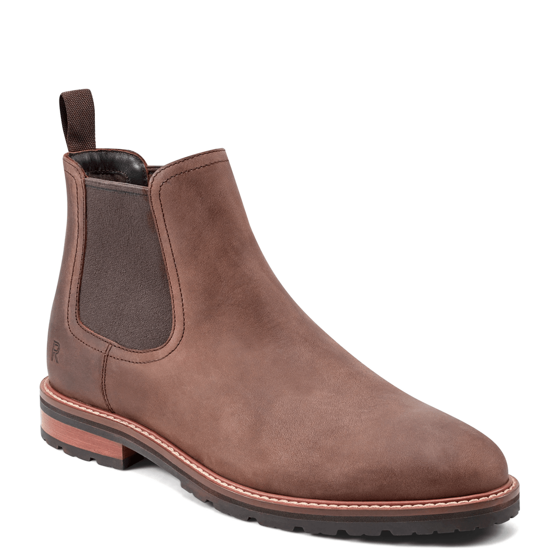 Botas De Hombre Rockport Cassius Slip-on De Punta Almendra De Cuero Marrón Claro