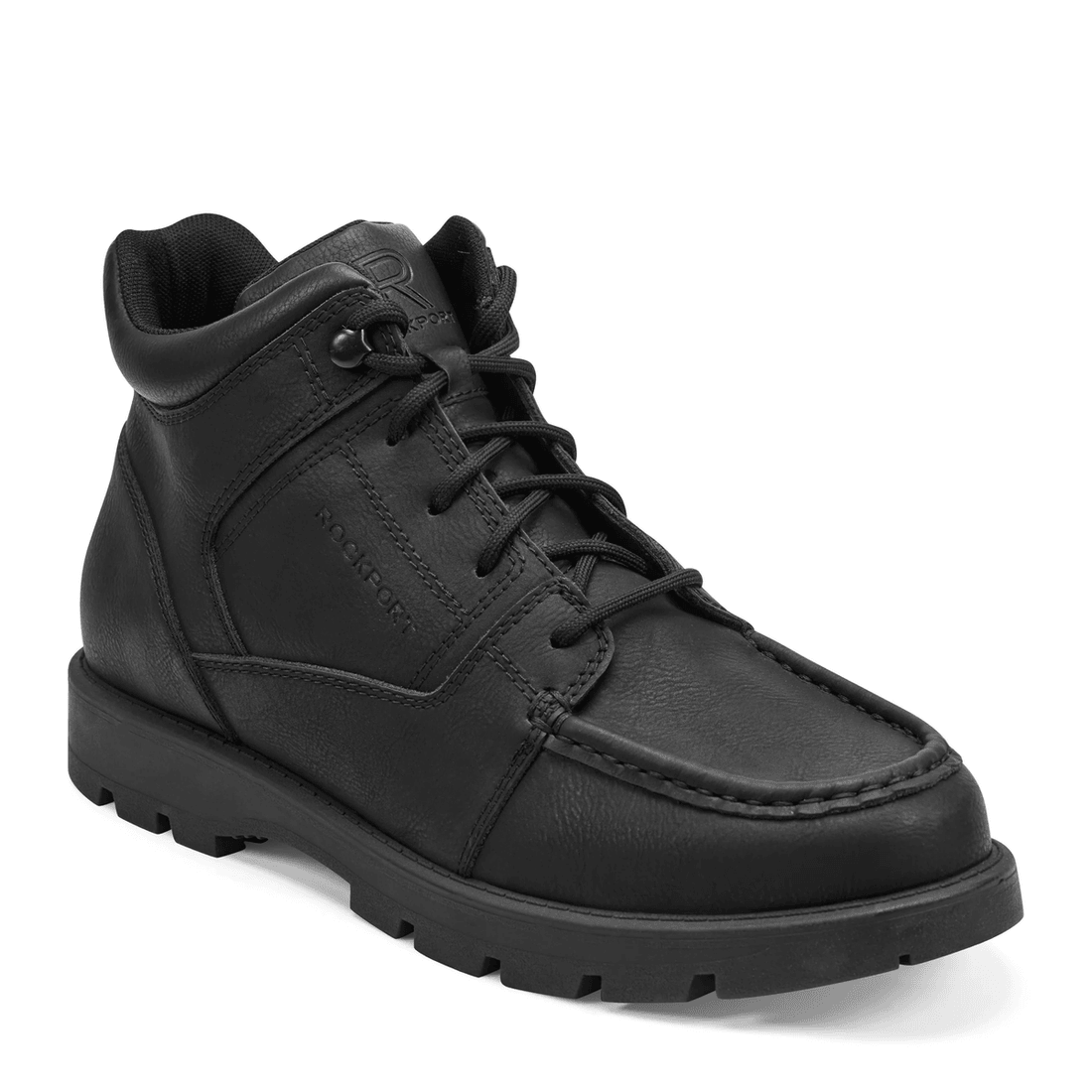 Botas De Senderismo Casuales Impermeables De Punta Moc De Cuero Negro Para Hombre Rockport