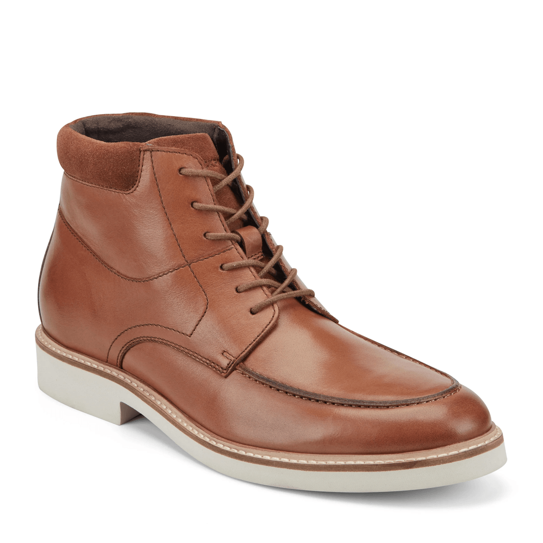 Botas De Cuero Con Cordones Macklin Moc Toe Para Hombre Rockport De Cuero Natural Medio