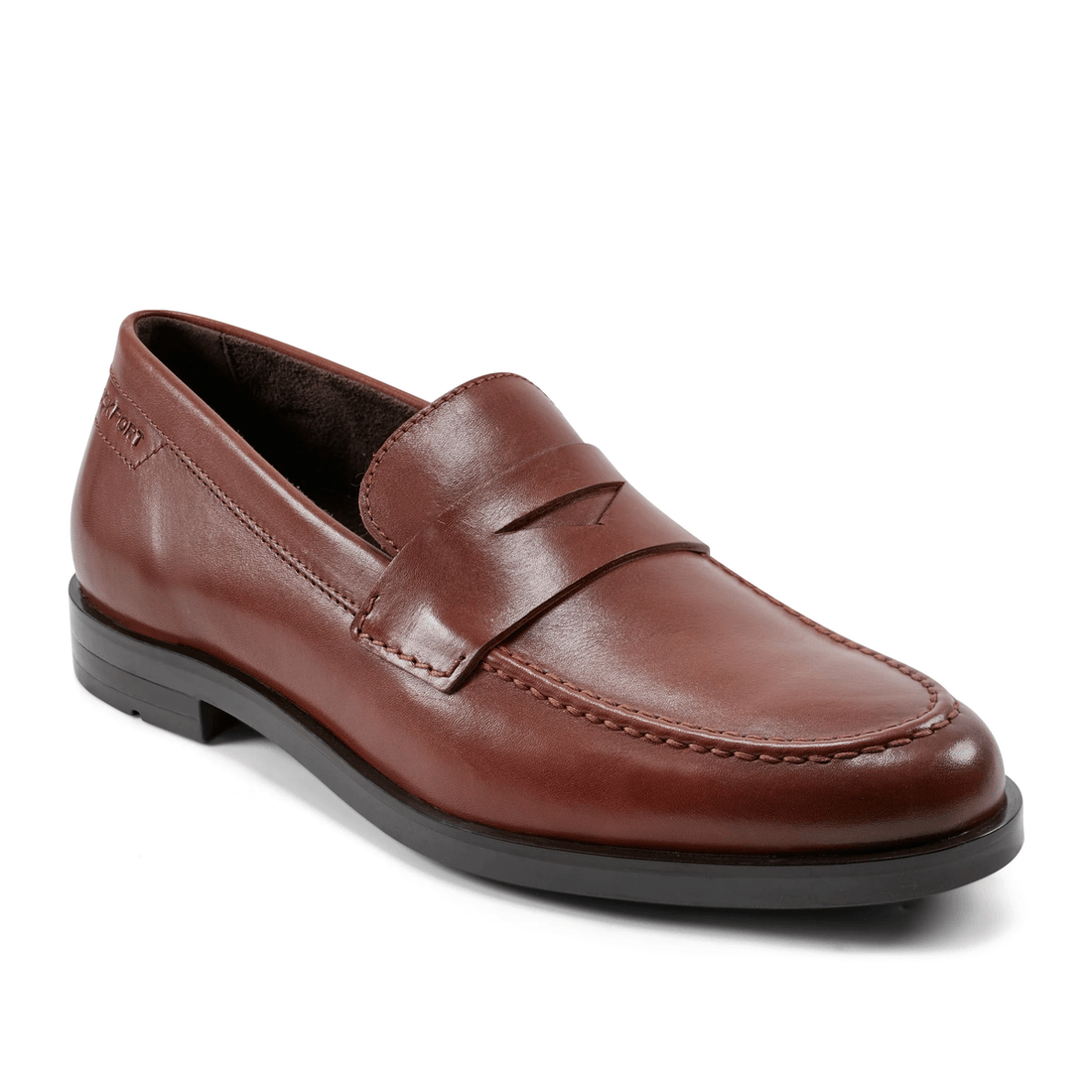 Loafers Penny Slip-on De Vestido Sutton Para Homens Rockport Em Couro Natural Escuro
