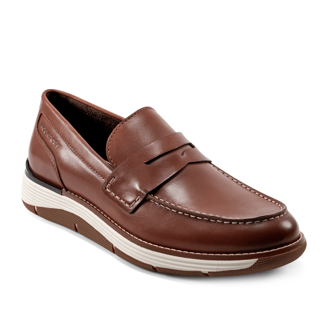 Rockport Men's Liam Casual Slip-on Penny Loafers Dark Natural Leather