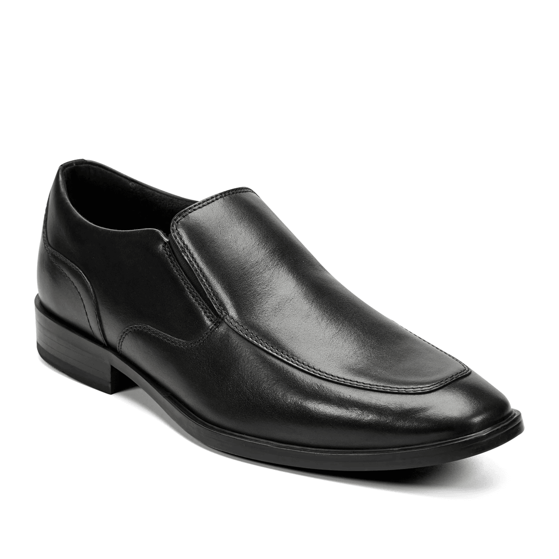 Rockport Men's Darrek Dress Apron Toe Slip On Shoes Black Leather
