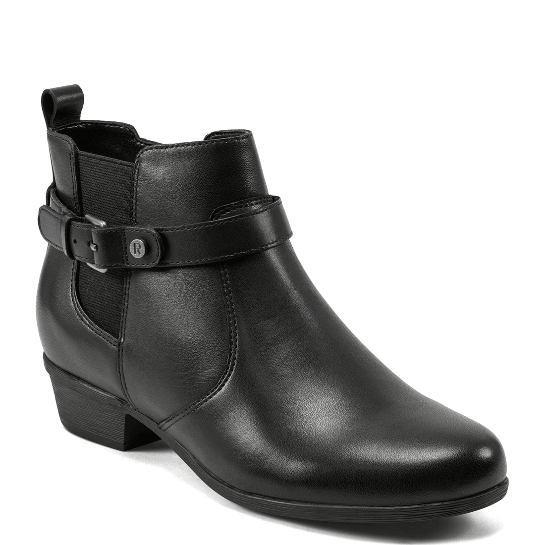 بوت‌های کژوال چوله زنانه راکپورت با نوک بادامی از چرم مشکی