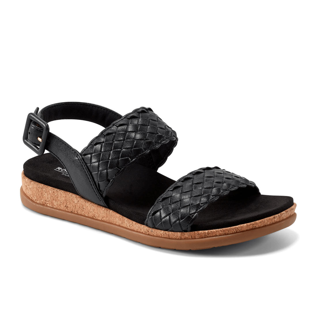 рокпорт женские сандалии Yarelia с открытым носком на танкетке черные